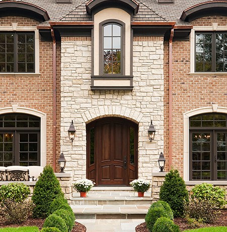 copper gutter home